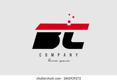 bc b c alphabet letter logo combination in red and black color. Creative icon design for business and company 