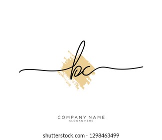 BC B C Initial handwriting logo template