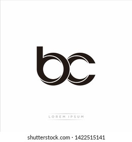 bc b c Initial Letter Split Lowercase Modern Monogram linked outline rounded logo