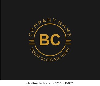 BC B C Initial logo letter with minimalist concept vector
