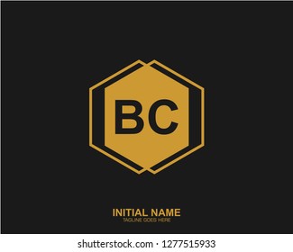 BC B C Initial logo letter with minimalist concept vector