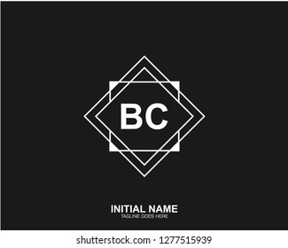 BC B C Initial logo letter with minimalist concept vector