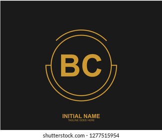 BC B C Initial logo letter with minimalist concept vector