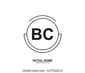 BC B C Initial logo letter with minimalist concept vector