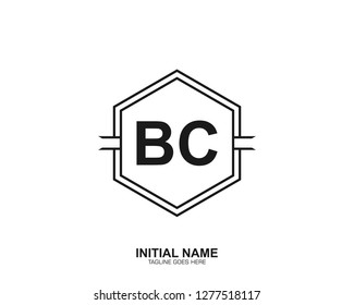 BC B C Initial logo letter with minimalist concept vector