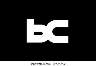 BC B C letter logo combination alphabet vector creative company icon design template modern  black white bold
