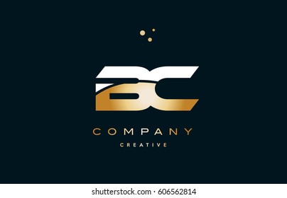 bc b c  white yellow gold golden metal metallic luxury alphabet company letter logo design vector icon template