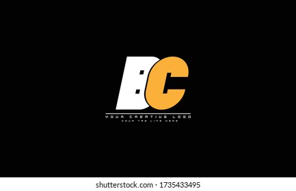 BC CB abstract vector logo monogram template
