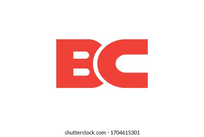 BC or CB and B or C Uppercase Letter Initial Logo Design, Vector Template