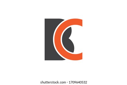 BC o CB y B, C Letra mayúscula Diseño del logotipo inicial, plantilla del vector