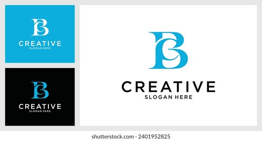 BC or CB initial letter logo design vector