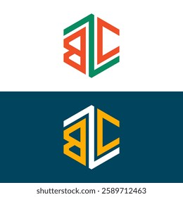 BC CB letter logo set design
