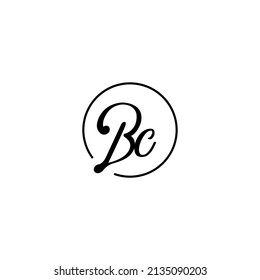 BC circle feminine concept initial logo best for beauty and fashion