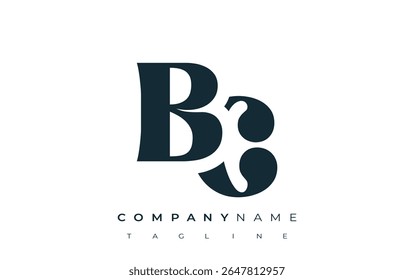BC Creative Abstract Typography Logo Design. Elegant logo combining bold typography and creative shapes, ideal for branding and identity solutions.