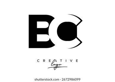 BC Creative Minimalist Negative Space Latter Logo con monograma moderno para marca y logotipo de marca comercial con letras iniciales Diseño de logotipos para marca.