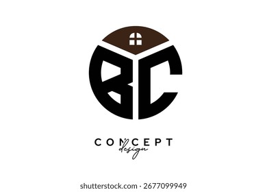 BC Creative Real Estate Diseño de concepto de logotipo de monograma en forma de círculo