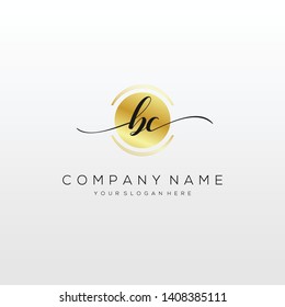 BC handwriting initial logo template vector.