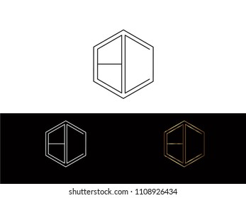 BC hexagon shape Letters Design
