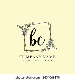 BC Initial beauty floral logo template