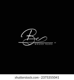 BC Initial  beauty letter handwriting vector logo.