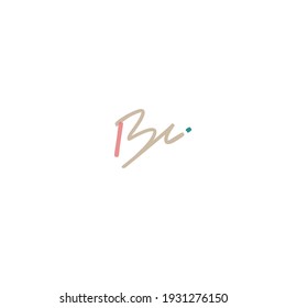 Escritura a mano inicial de Bc 
Logo manuscrito de Bc para identidad
