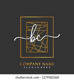 BC Initial Handwriting logo template vector