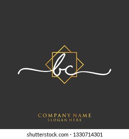 BC Initial handwriting logo template