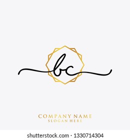 BC Initial handwriting logo template
