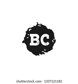 BC  Initial Handwriting logo template vector