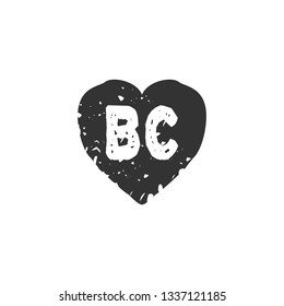 BC  Initial Handwriting logo template vector