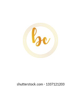 BC  Initial Handwriting logo template vector