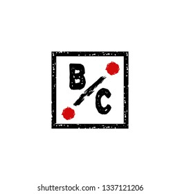BC  Initial Handwriting logo template vector