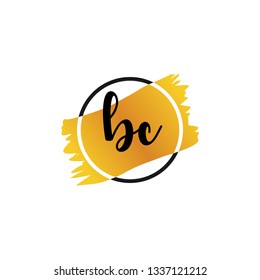 BC  Initial Handwriting logo template vector