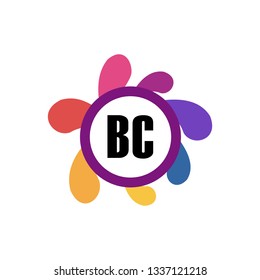 BC  Initial Handwriting logo template vector