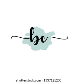 BC  Initial Handwriting logo template vector