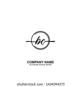 BC Initial handwriting logo template vector