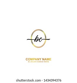 BC Initial handwriting logo template vector