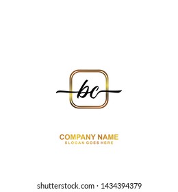 BC Initial handwriting logo template vector