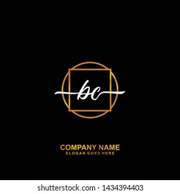 BC Initial handwriting logo template vector
