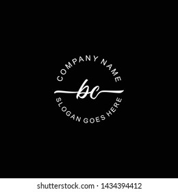 BC Initial handwriting logo template vector