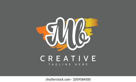 BC initial handwriting logo, template vector