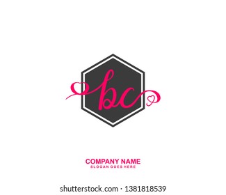 BC Initial handwriting logo vector