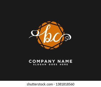 BC Initial handwriting logo vector