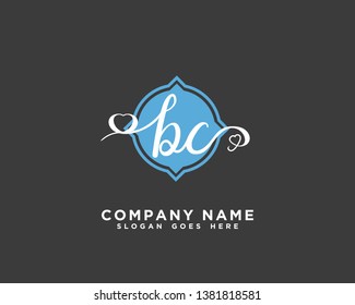 BC Initial handwriting logo vector