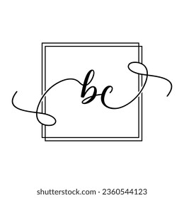 BC Initial handwriting minimalist logo Design