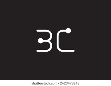 BC Anfangsbuchstaben Logo-Design-Vektorgrafik