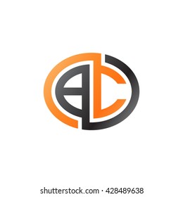 BC initial letters looping linked ellipse logo orange black