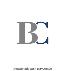 BC Initial logo Capital Letters Blue and Grey Colors