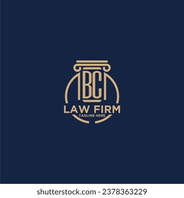 BC initial monogram for law firm with creative circle line