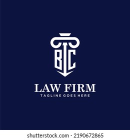 firma del logotipo del monograma inicial de BC con diseño de hitos